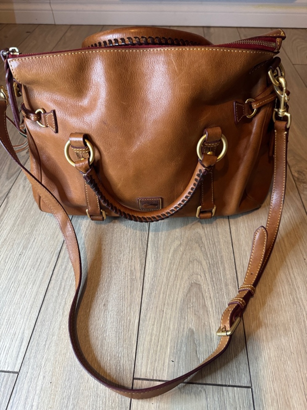 Dooney& bourke Florentine Satchel/crossbody in Cognac Brown